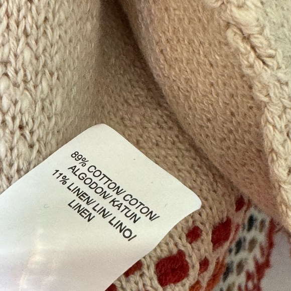 Lucky Brand Linen Cotton Embroidered Boho Deep Pocket Cardigan - Picture 8 of 11